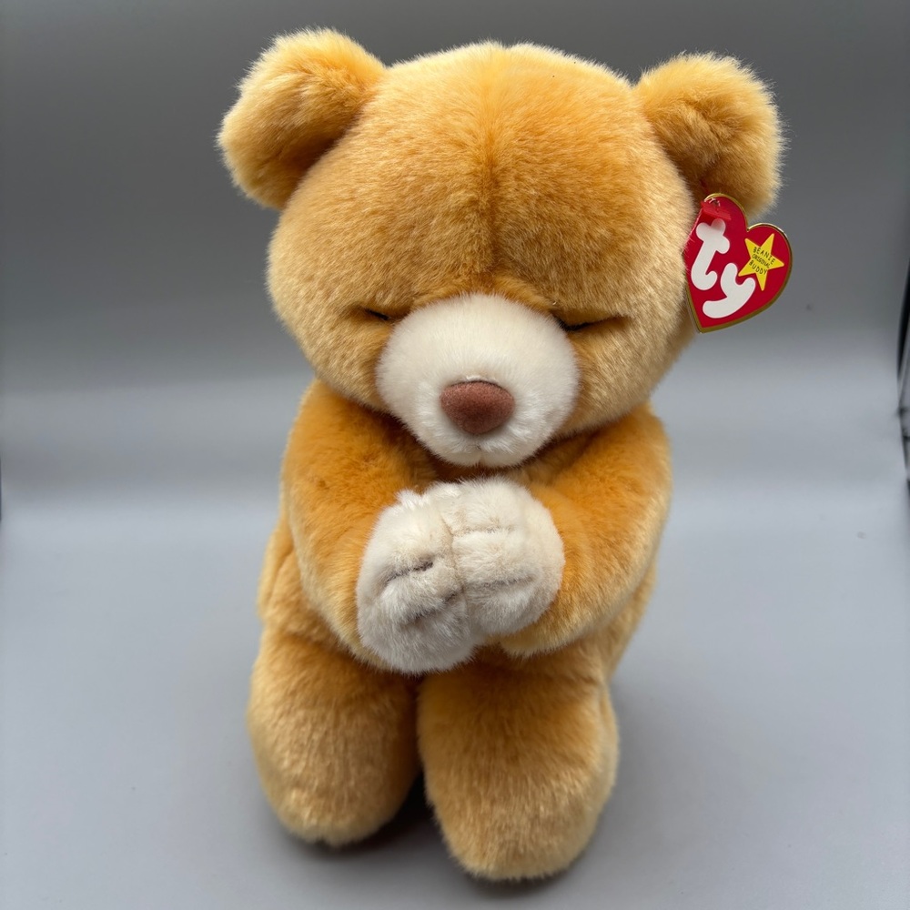 Ty Beanie Baby 1999 Large 10-inch Hope Praying Bear with Swing Tag MWMTs
